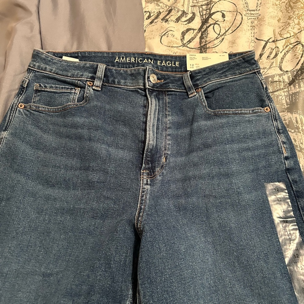 American Eagle Outfitters Blue Boyfriend Jeans Distressed Style
